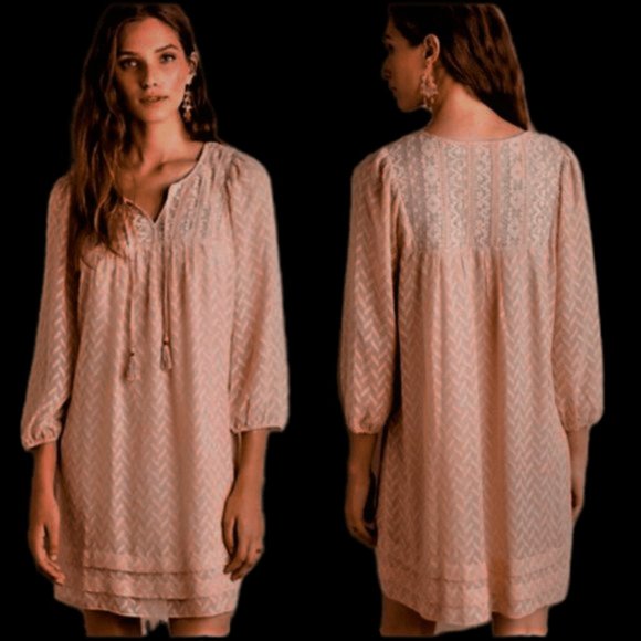 One September Dress Anwen Peasant Nude Beige Smock - Picture 12 of 12